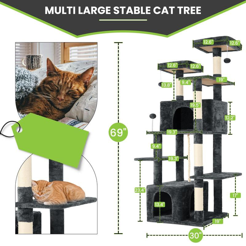 🌿 Leaf Lounge™ Multi-Level Cat Tree Tower