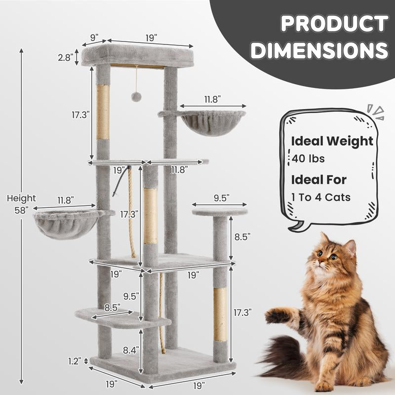 🌿 Leaf Lounge™ Multi-Level Cat Tree Tower