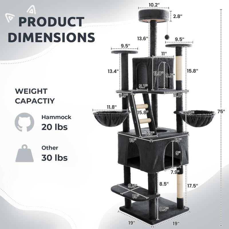 🌿 Leaf Lounge™ Multi-Level Cat Tree Tower