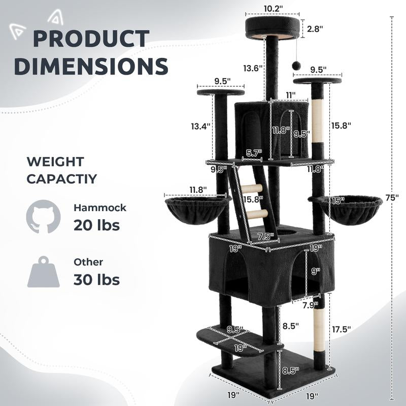 🌿 Leaf Lounge™ Multi-Level Cat Tree Tower