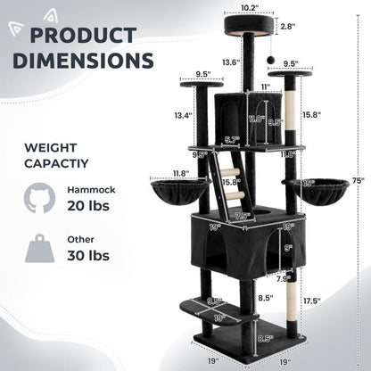 🌿 Leaf Lounge™ Multi-Level Cat Tree Tower