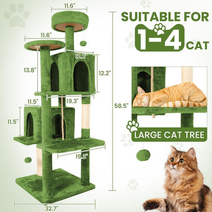 🌿 Leaf Lounge™ Multi-Level Cat Tree Tower