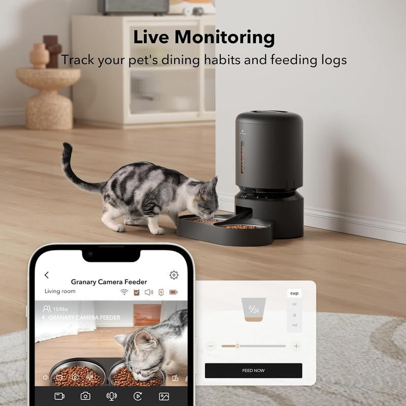 PETLIBRO Granary Luxury Smart Feeder with 1080P Camera – Dual Tray, WiFi Control, 5L Capacity