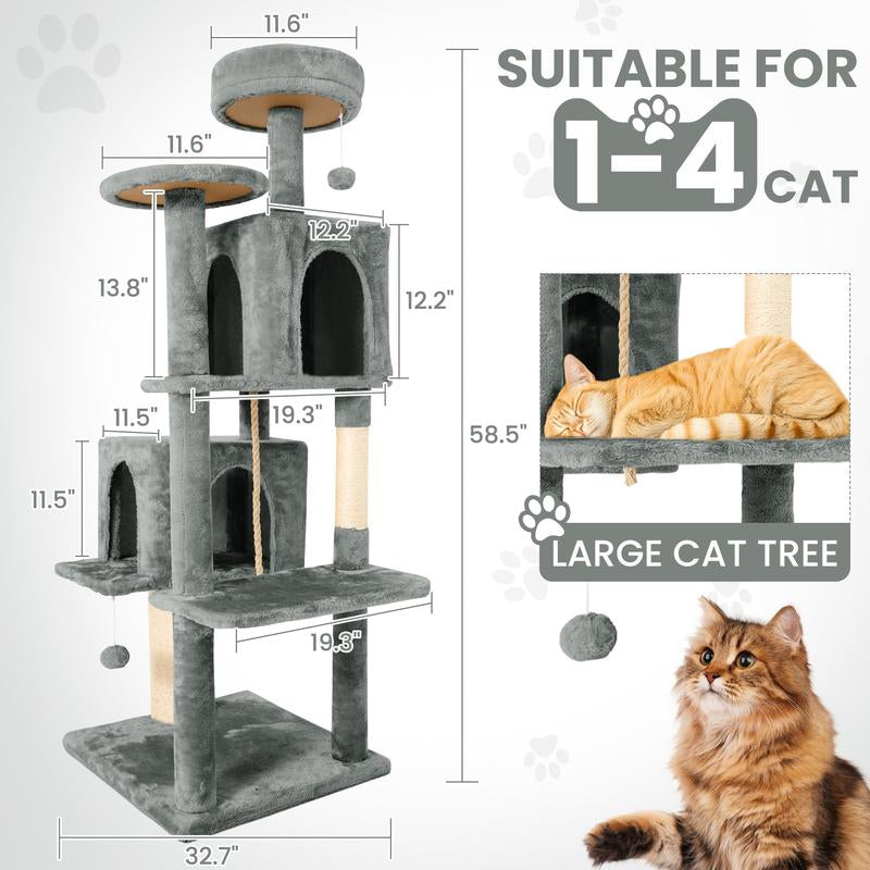 🌿 Leaf Lounge™ Multi-Level Cat Tree Tower