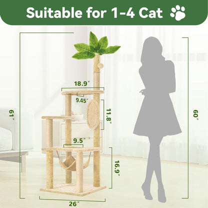 🌿 Leaf Lounge™ Multi-Level Cat Tree Tower