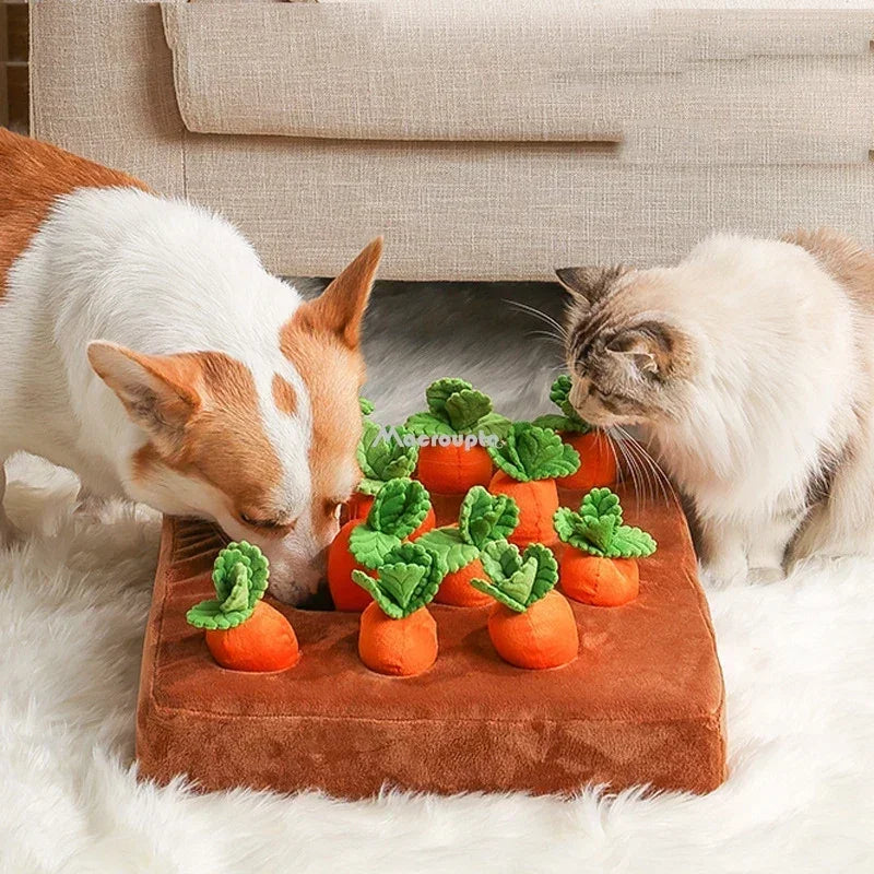 Carrot Patch™ Snuffle Mat – Interactive Plush Digging Toy for Dogs