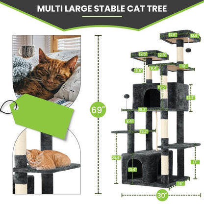 🌿 Leaf Lounge™ Multi-Level Cat Tree Tower