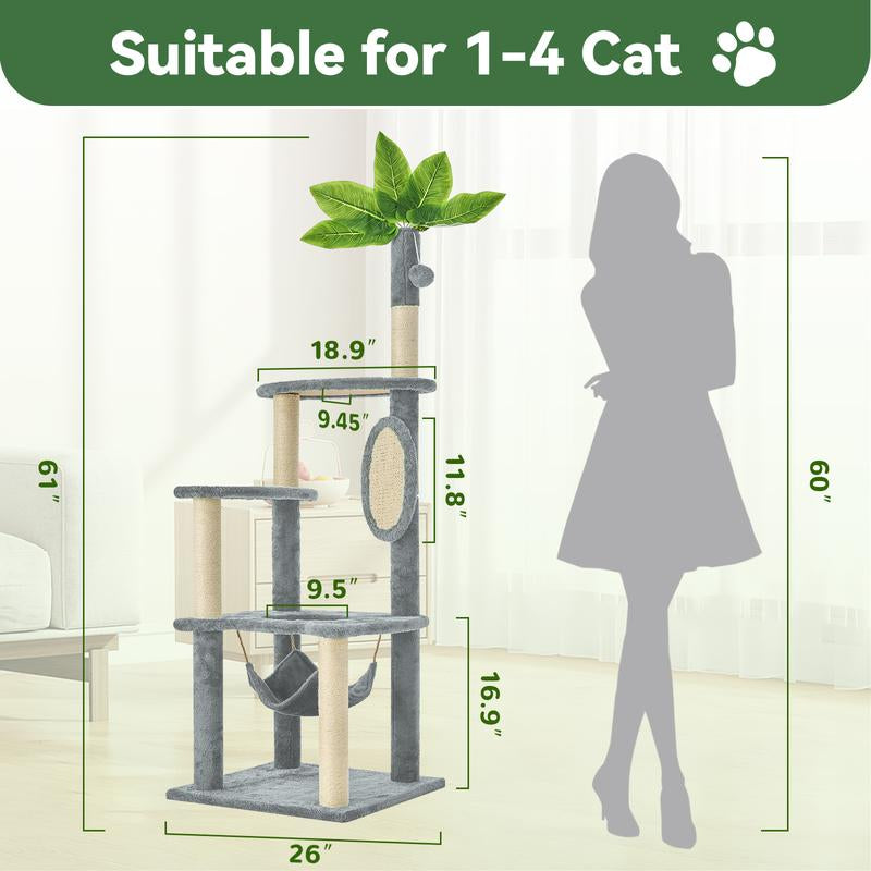 🌿 Leaf Lounge™ Multi-Level Cat Tree Tower