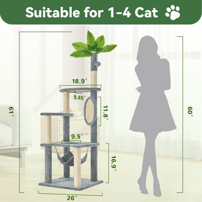🌿 Leaf Lounge™ Multi-Level Cat Tree Tower