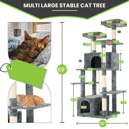 🌿 Leaf Lounge™ Multi-Level Cat Tree Tower
