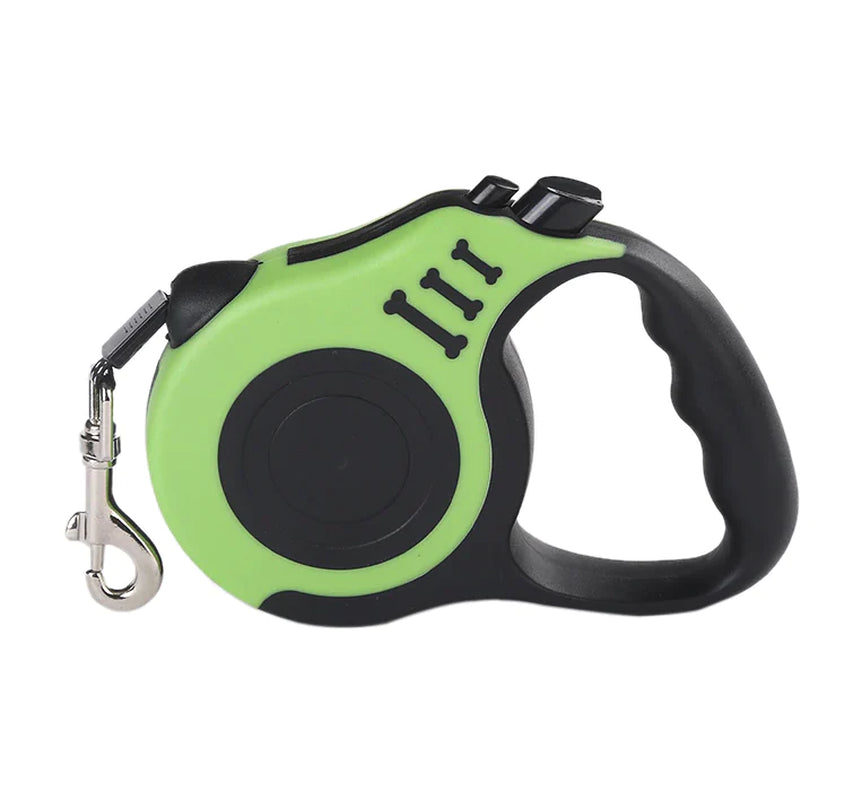 16.5FT Automatic Retractable Dog Leash – Tangle-Free, Locking System, Green