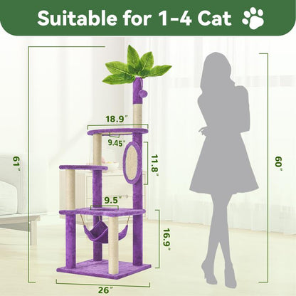 🌿 Leaf Lounge™ Multi-Level Cat Tree Tower