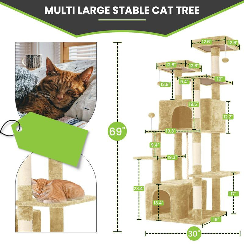 🌿 Leaf Lounge™ Multi-Level Cat Tree Tower