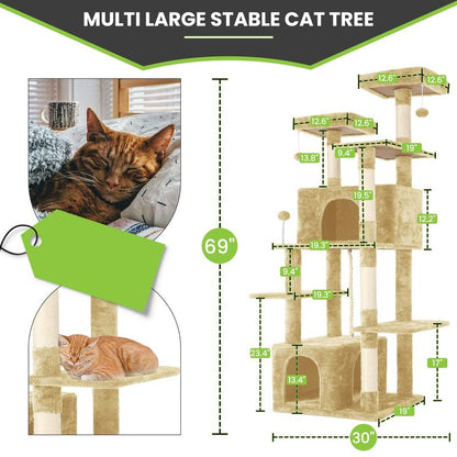 🌿 Leaf Lounge™ Multi-Level Cat Tree Tower
