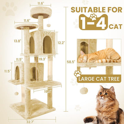 🌿 Leaf Lounge™ Multi-Level Cat Tree Tower